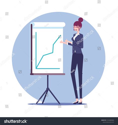 Female Office Worker Character Standing Near Stock Vector Royalty Free