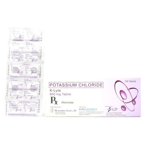 K Lyte Potassium Chloride 600mg Tablet 1s Price In The Philippines