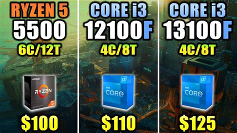 R5 5500 Vs I3 12100f Vs I3 13100f Which Cpu Is Better Value For Money Youtube