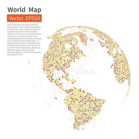 Fundo Pontilhado Do Mapa De Mundo Ligue Terra O Globo Conceito Da