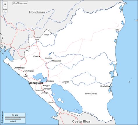 Nicaragua Political Map