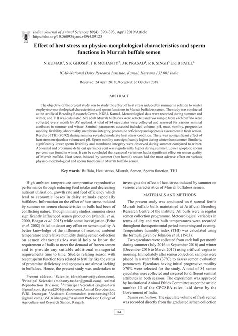 Pdf Effect Of Heat Stress On Physico Morphological Characteristics