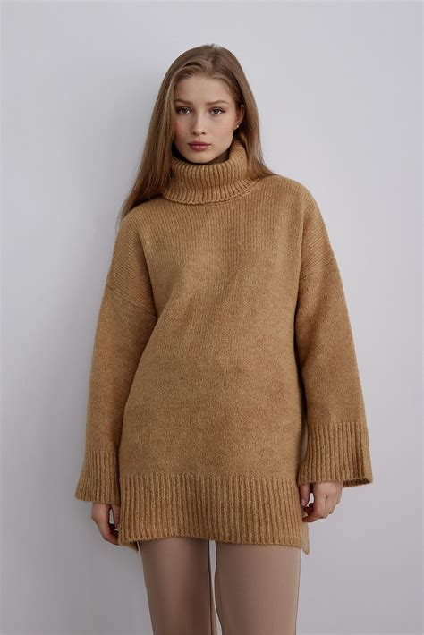 Camel Neck Oversize Knitwear Sweater Suud Collection