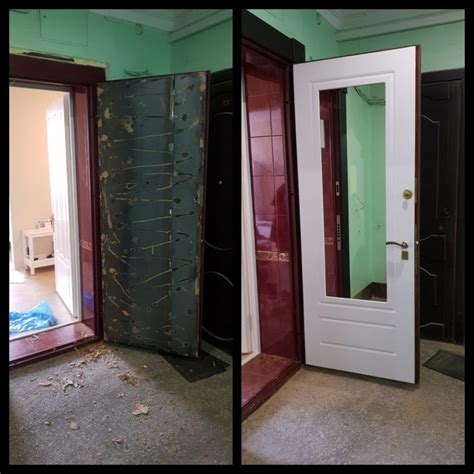 Установка панели с зеркалом на входную металлическую дверь - Отделка ...