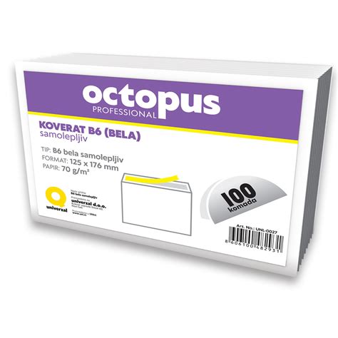 KOVERAT B6 BELI 100 1 SAMOLEPLJIVI OCTOPUS UNL 0027 Univerzal