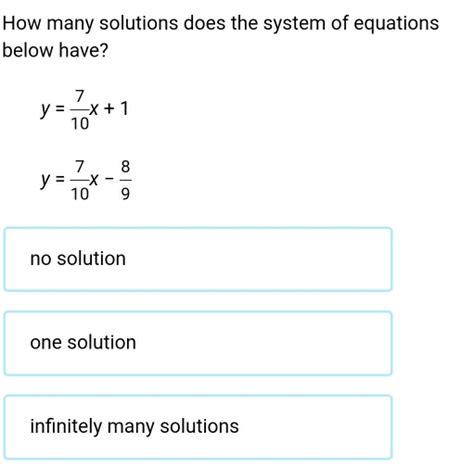 Solved How Many Solutions Does The System Of Equations Below Have Y