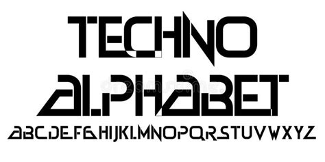 Circuitos De Alta Tecnología De Las Letras Del Estilo Del Trance De La Fuente De Techno Stock De