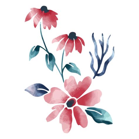 Design Png E Svg De Planta De Natureza De Flores Em Aquarela Para Camisetas