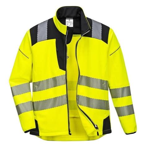 Veste de pluie softshell haute visibilité Portwest Vision Jaune Noir