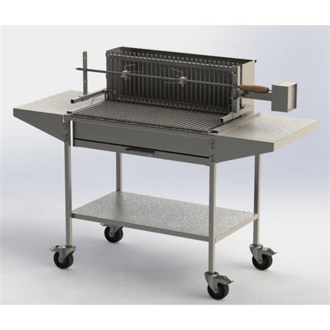 Barbecue Inox Sur Table Avec Tournebroche