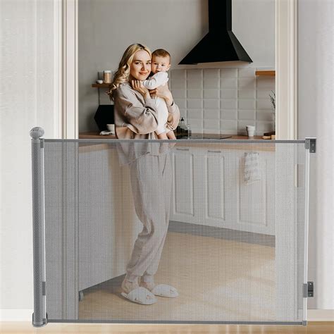 Muaket Barrière de Sécurité Rétractable pour Bébés et Chiens 0 180 cm