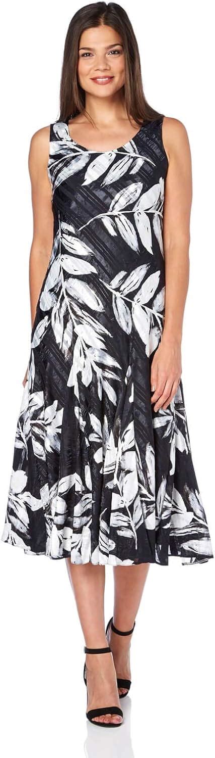 Roman Originals Womens Leaf Print Bias Dress Ladies Evening Holiday