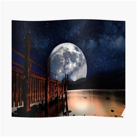 Night Full Moon Poster For Sale By Vawnbillionaire Redbubble