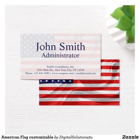 American Flag customizable Business Card | Zazzle.com | Customizable ...