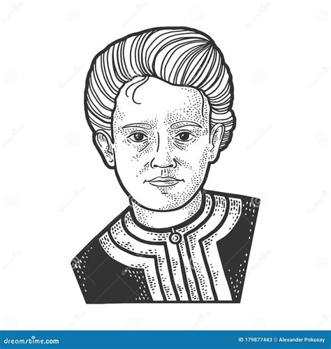 Marie Curie Sketch Vector Illustration Stock Vector Illustration Of