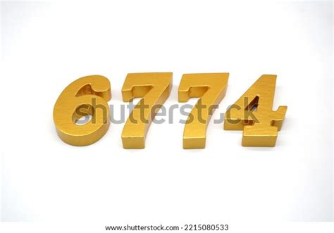 Number 6774 Made Goldpainted Teak 1 Stock Photo 2215080533 | Shutterstock