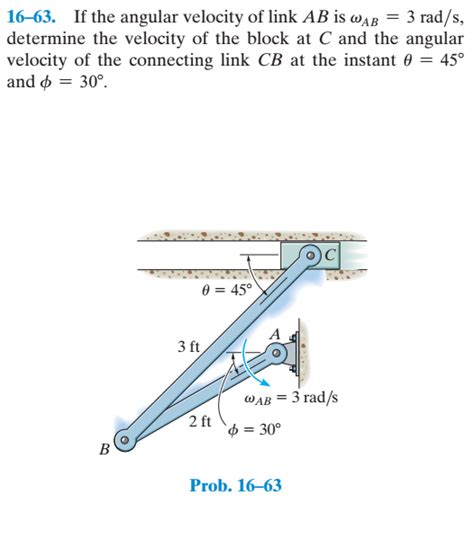 Solved If The Angular Velocity Of Link Ab Is Chegg