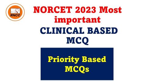 Priority Based Mcqs Clinical Scenario Based Priority Mcqs Part Rncc