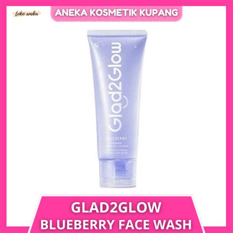 Jual Glad Glow Low Ph Face Wash Cleanser Gelblueberry Ceramide Ml