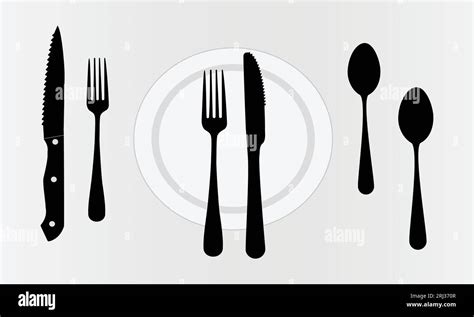 Spoon Forks Knife Icon Collection Of Cutlery Different Shapes