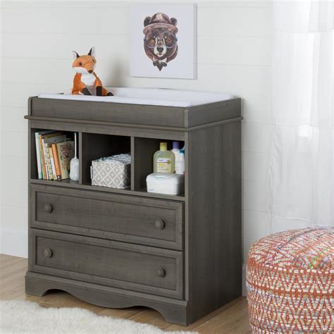 South Shore Savannah 2 Drawer Gray Maple Changing Table 10429 The