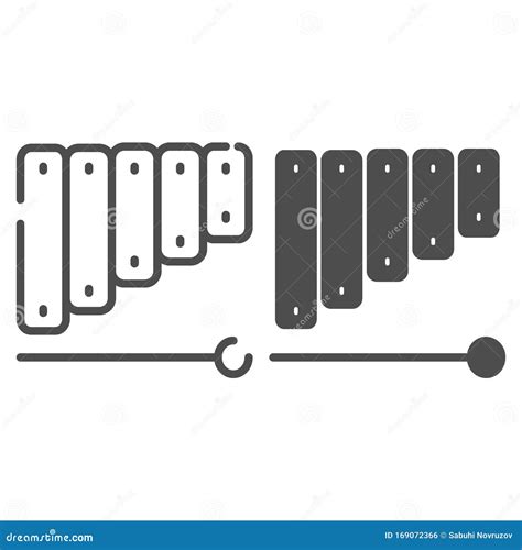 Xylophone Line And Glyph Icon Percussion Vector Illustration Isolated