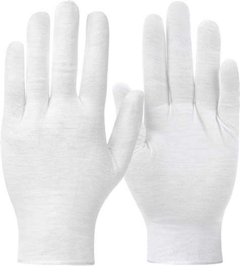 24 Pairs White Cotton Gloves Shynek Cotton Gloves For Eczema White