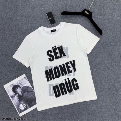 Áo Phông Nam Nữ In Nổi Chữ Sex Money Drug Áo Phông Tay Lỡ Nam Nữ From Rộng Unisex