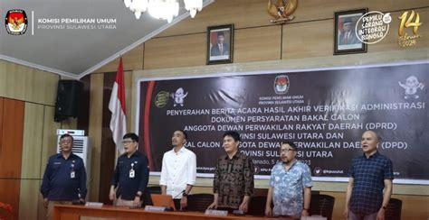 Koran Manado KPU Sulut Serahkan Hasil Akhir Verifikasi Administrasi