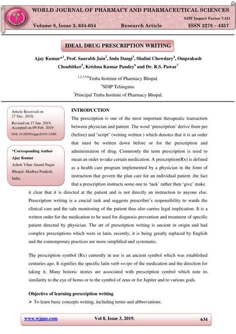 (PDF) IDEAL DRUG PRESCRIPTION WRITING