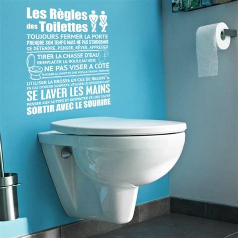 Sticker Les R Gles Des Toilettes Stickers Muraux Toilettes Wc