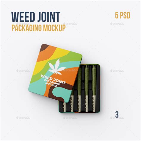 5 Psd Weed Joint Packaging Mockup Graphics Graphicriver