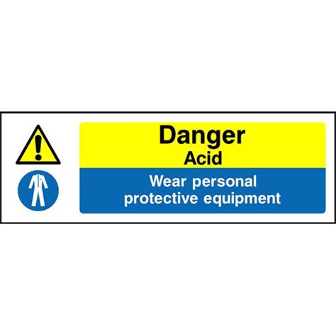 Kpcm Danger Acidwear Personal Protective Equipment Sign Made In