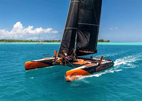 catamaran bora bora  sailing  lagoon floating bar