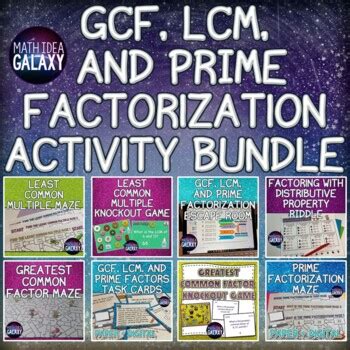 Greatest Common Factor And Least Common Multiple Activities By Idea Galaxy