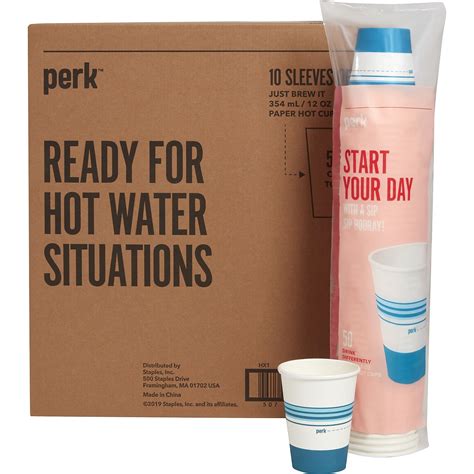 Perk Disposable Coffee Cups Oz White Blue For Hot Drinks To Go Carton PK CT