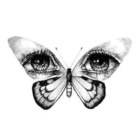 #wings #butterfly #eyes #drawing #illustration #bw | Tatuaggi, Illustrazioni, Idee