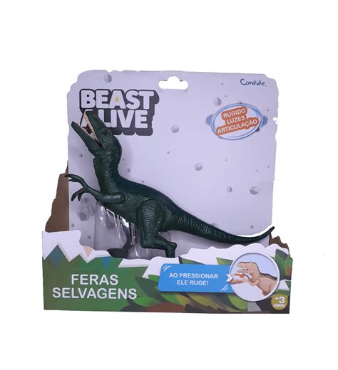 Boneco Velociraptor Feras Selvagens Beast Alive Candide Fátima Criança