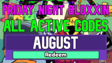 All New August 2022 Codes For Friday Night Bloxxin ROBLOX WORKING