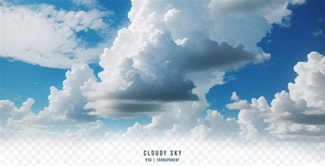 Premium PSD | A blue sky with white clouds ans sun isolated on transparent background