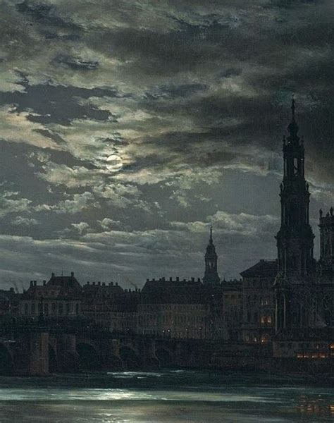 View of Dresden by Moonlight (Detail) - Johan... - Cozyhuarique