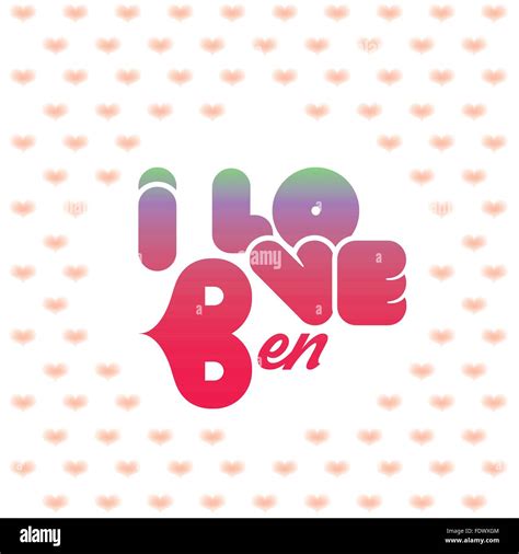 I love Ben greeting card with heart shaped initial of the beloved one ...