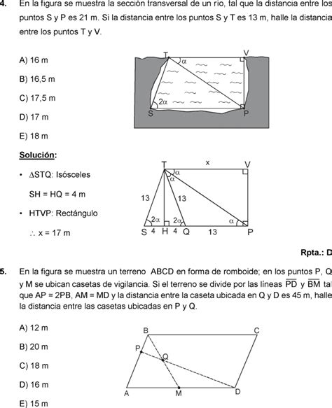 Pre San Marcos Geometria Semana Solucionario Admisi N A La