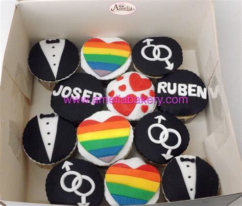 Cupcakes Fondant Boda Gay Amelia Bakery