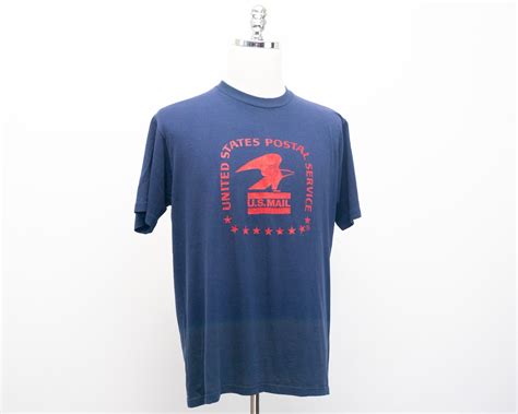 Vintage United States Postal Service U S Mail Navy Blue T Shirt Large X Large Jerzees Usps Made