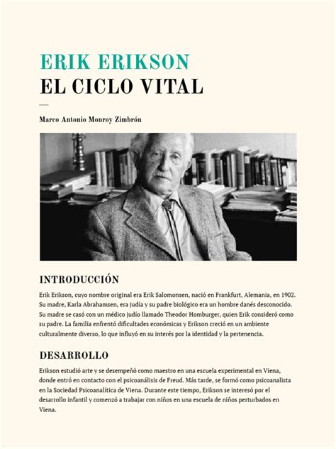 Erik Erikson El Ciclo Vital Pdf Sicología Psicoanálisis