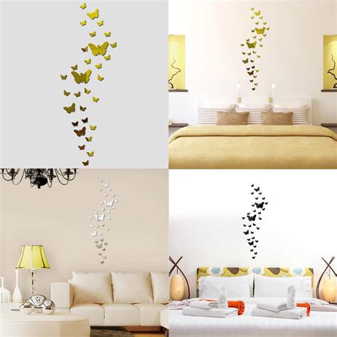 Buy Pcs Set D Butterfly Mirror Wall Sticker Decal Wall Art Removable