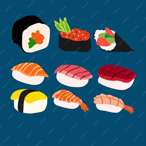 Premium Vector | Japanese Food Sushi Cartoon vector