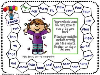 Homophones Games (FREEBIE) by Teacher Features | TpT