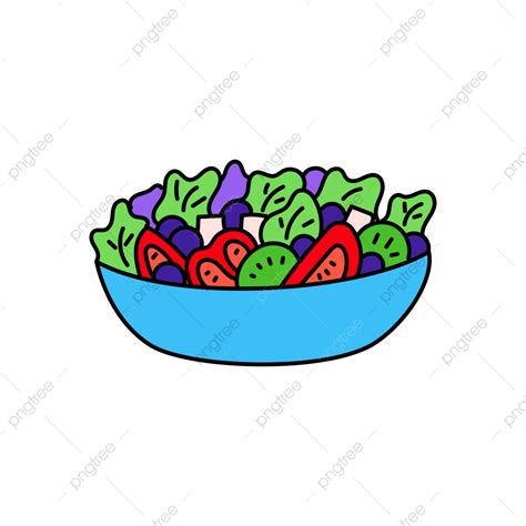 Gambar Semangkuk Salad Vektor Salad Vektor Makanan Png Dan Vektor